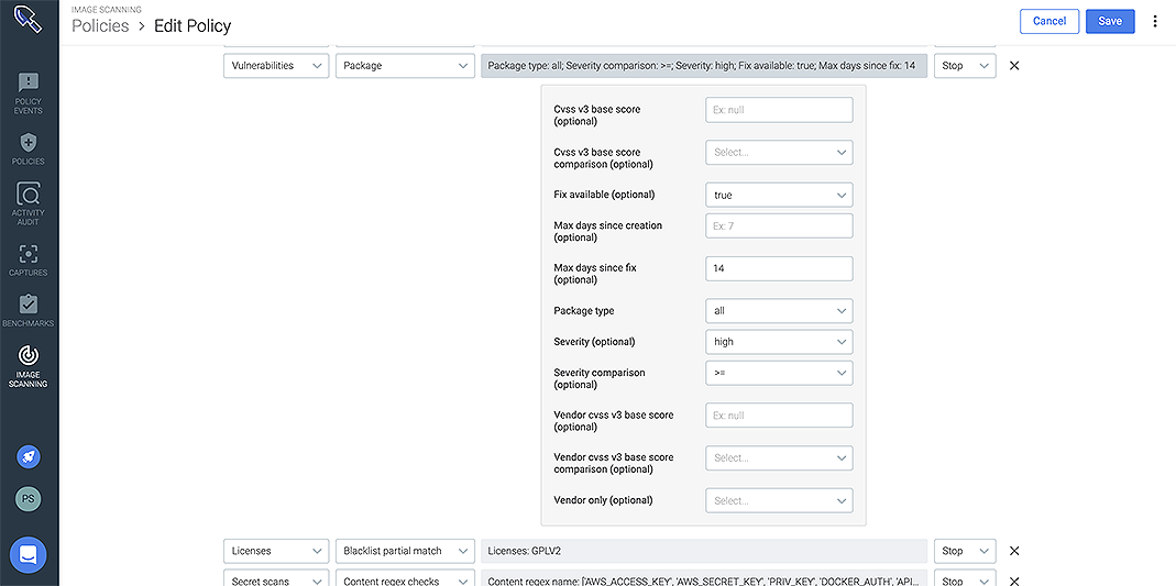Sysdig Secure Image Scanning Single Workflow